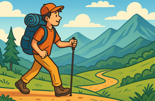Person hiking at sunrise showcasing the physical and mental benefits of hiking in nature